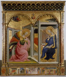 Az Angyali üdvözlet, 1430 körül (tempera és aranylevél a panelen)